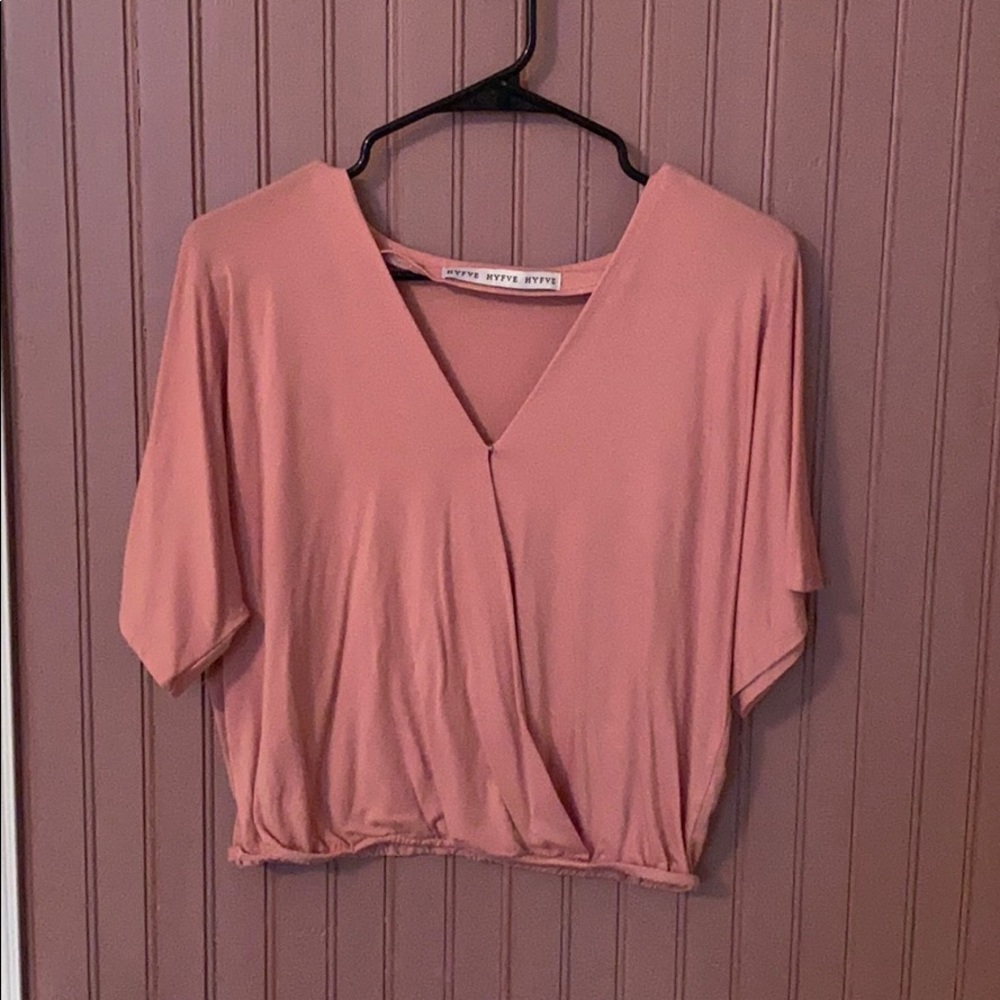 blush pink blouse